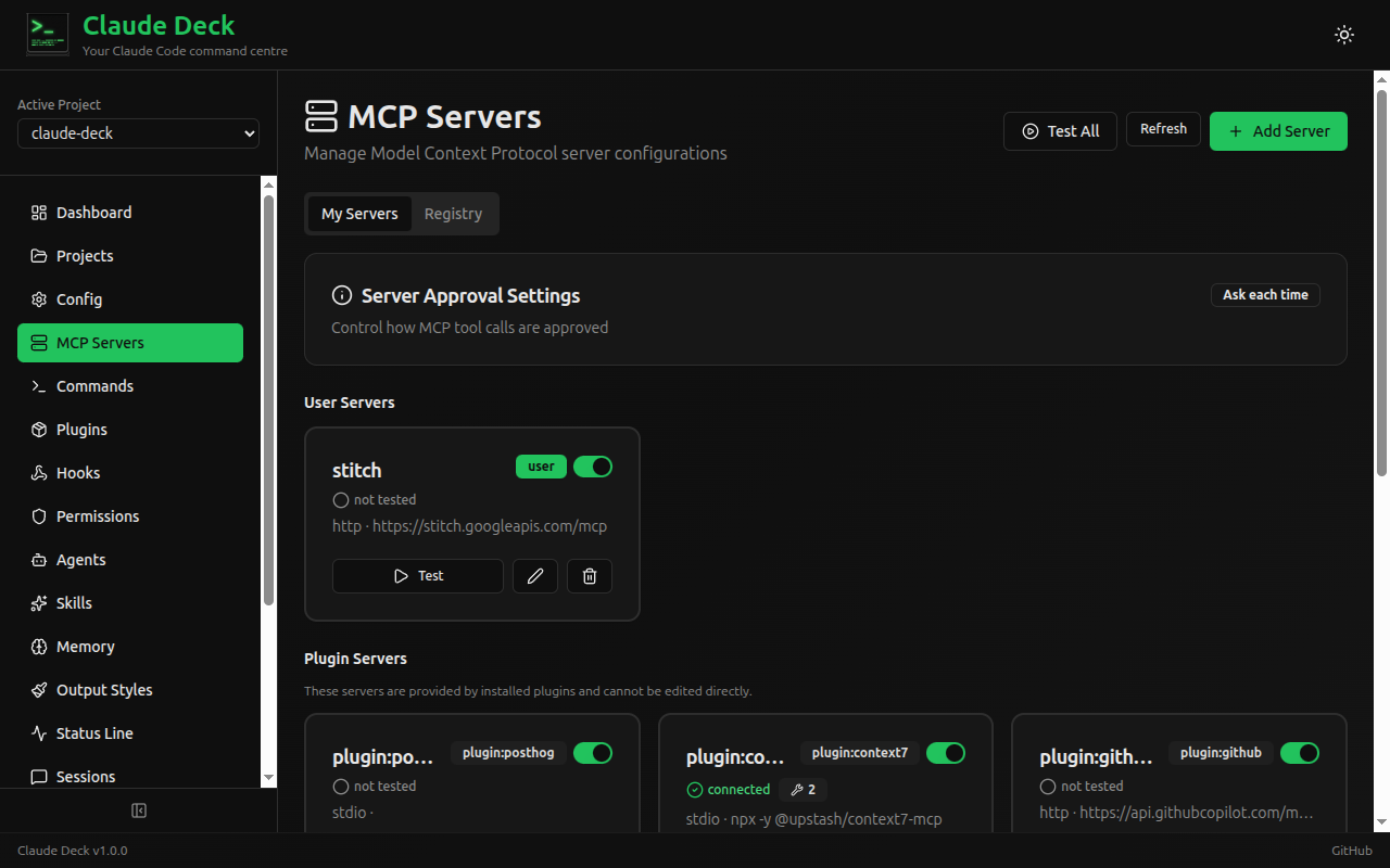 MCP Servers management